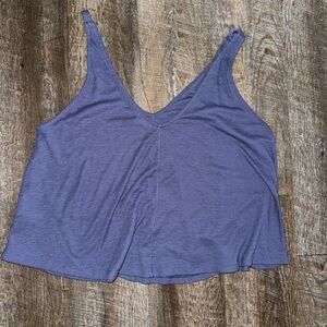 Blue Ribbed Tank Top